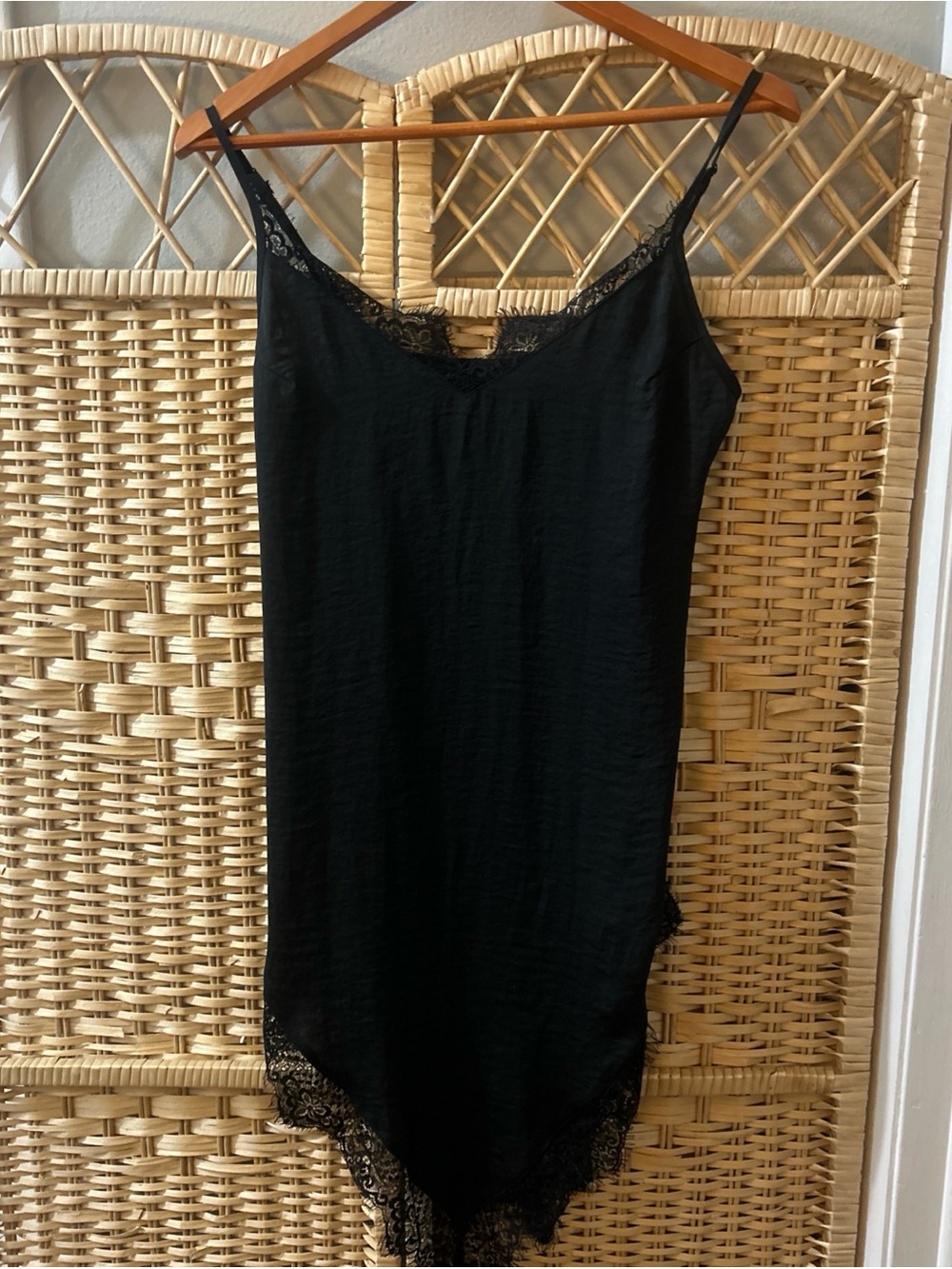 Urban Outfitters Out From Under Angie Lace Trim Asymmetrical Slip Dress Size Sm